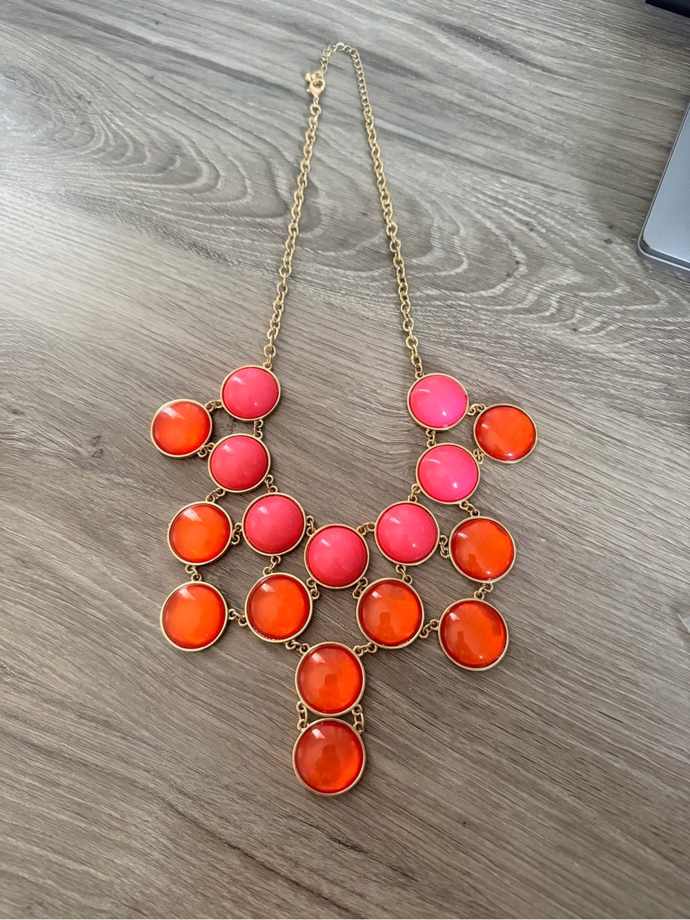 Statement Pink and Orange Bubble statement Necklace